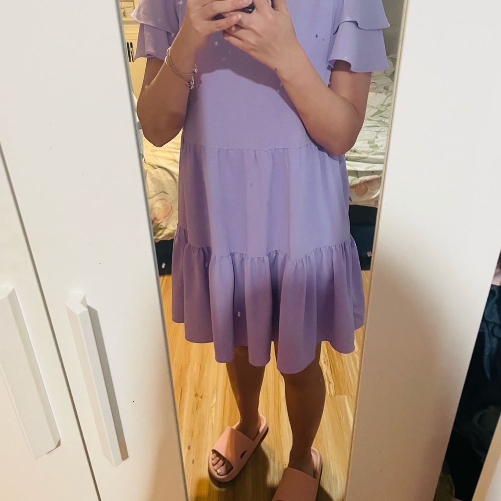 BCBGeneration Lavender Ruffle Dress